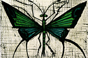 ベルナール・ビュッフェ 緑の蝶