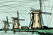 ベルナール・ビュッフェ 風車