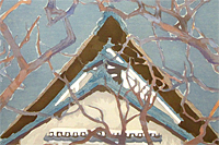 東山魁夷 柿の木と白壁の家
