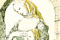 Fujita Tsuguharu (Leonard Foujita) The mother-and-child image under an arch