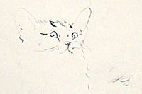Fujita Tsuguharu (Leonard Foujita) A cat