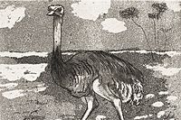 Fujita Tsuguharu (Leonard Foujita) Ostrich