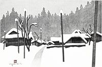 斎藤清 会津の冬（77） 西会津 牧