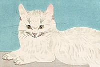 Fujita Tsuguharu (Leonard Foujita) White cat