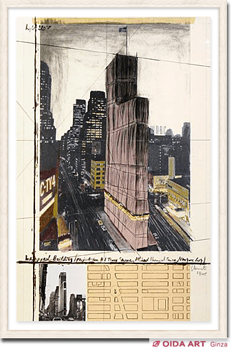クリスト Wrapped Building(project for #1 Times Square Allied Chemicaｌ Tower,New York City)