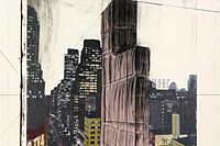 クリスト Wrapped Building(project for #1 Times Square Allied Chemicaｌ Tower,New York City)