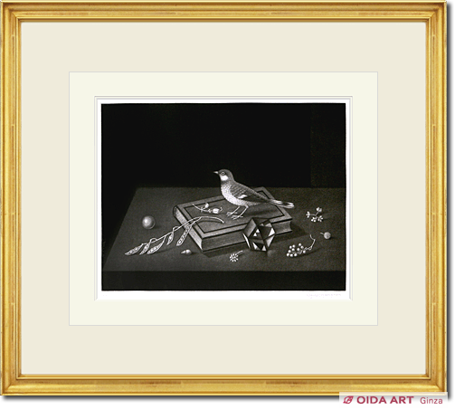 Hasegawa Kiyoshi Little bird of Kami of a book  – Still life