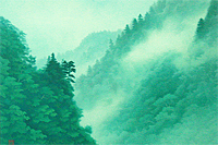 東山魁夷(新復刻画) 雲湧く山峡(新復刻画)