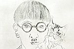 Fujita Tsuguharu (Leonard Foujita) Self-portrait (with a cat)