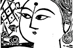 Munakata Shiko Rose Goddess (black and white)