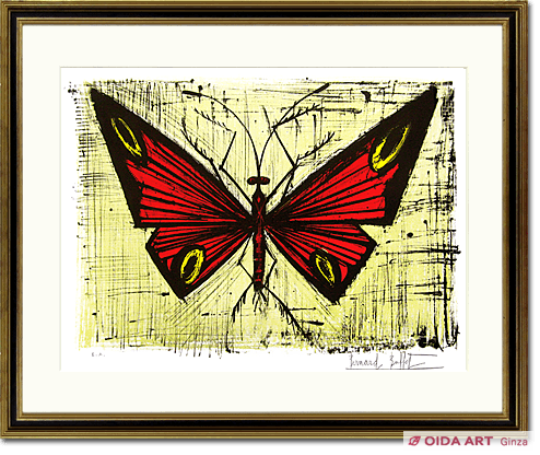 Buffet Bernard Red and yellow butterfly