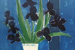 Cathelin Bernard Iris on blue background