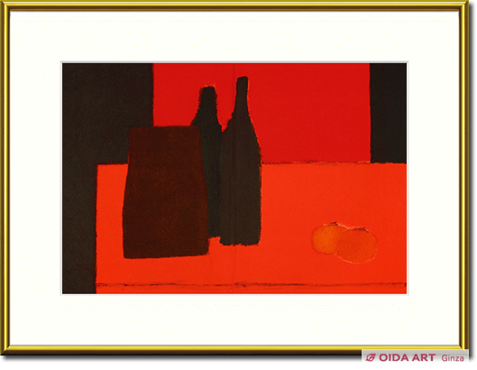 Bernard Cathelin From the lithograph collection : Still life with persimmon