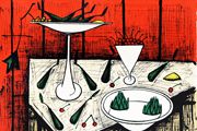 Bernard Buffet Still life of red background