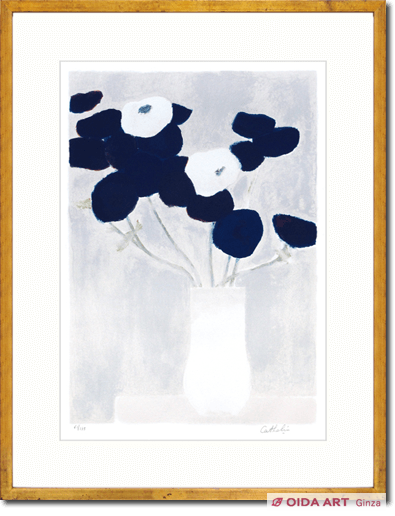 Bernard Cathelin White and blue anemones