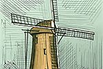ベルナール・ビュッフェ オランダの風車