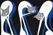 Saito Kiyoshi Three cats