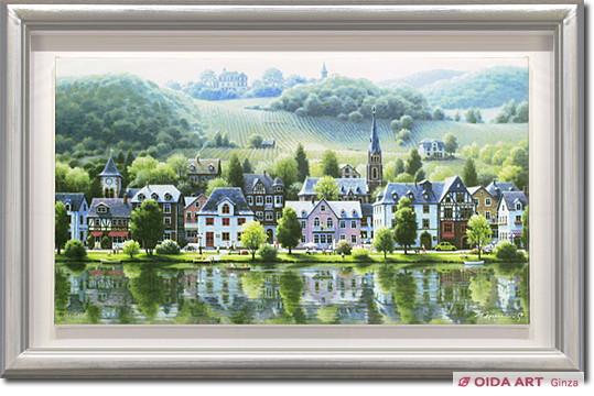 笹倉鉄平 モーゼルのぶどう畑と 笑顔になる水辺 絵画など美術品の販売と買取 東京 銀座 おいだ美術