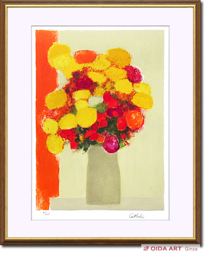 カトラン　リトグラフ　花　絵画　アート カトラン リトグラフ 花 絵画 アート 版画