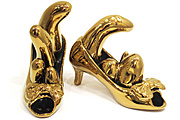 草間彌生(草間弥生) High-heel with bow ( GOLD )
