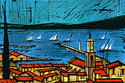 ベルナール・ビュッフェ サントロペ　サントロペと帆船