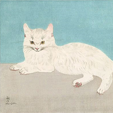 藤田嗣治 白い猫（木版画） | 絵画など美術品の販売と買取 | 東京