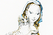 藤田嗣治 猫を抱く少女