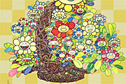 村上隆 カゴにお花