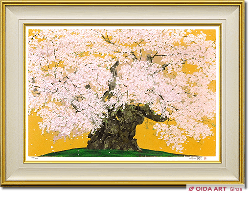 中島千波「三春の瀧桜」2001年 - 版画