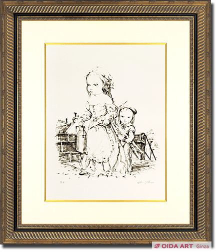 藤田嗣治 パンとミルクを持つ少女 | 絵画など美術品の販売と買取 