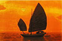 Hirayama Ikuo Silk road of Southern sea in evening sun