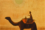 Hirayama Ikuo In morning sun , camels go