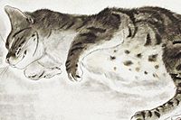 Fujita Tsuguharu (Leonard Foujita) A sleeping cat