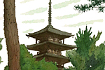 Hirayama Ikuo Five-storied pagoda in Horyuji Temple