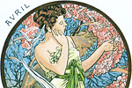 Mucha Maria Alphonse Art card  April