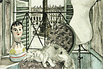 Fujita Tsuguharu (Leonard Foujita) Attractive river "Vendome Square" –Japanese paper printing–