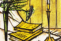 ベルナール・ビュッフェ 青いオンベルと黄色い本