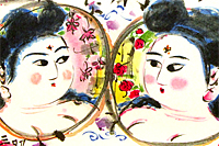 Munakata Shiko (lithograph) A pair of Goddesses