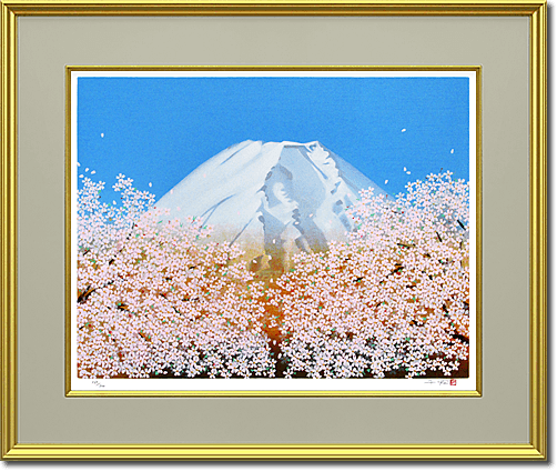 Nakajima Chinami Cherry blossoms in fine / Mt.Fuji