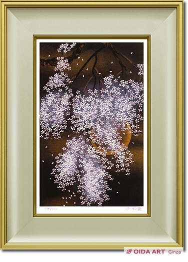 Nakajima Chinami Weeping cherry tree at night in Spring