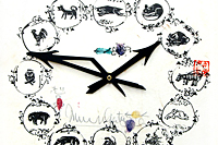 Munakata Shiko Twelve animals signs of the japanese calender (clock)