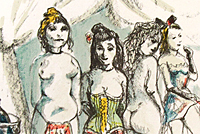 Fujita Tsuguharu (Leonard Foujita) Tit "Prostitutes" (silk printed/singed)