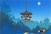 Senju Hiroshi Yakushiji temple in the moonlight