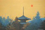 Senju Hiroshi  Scenery of morning at Horinji temple