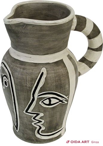 Picasso Pablo Grey engraved pitcher