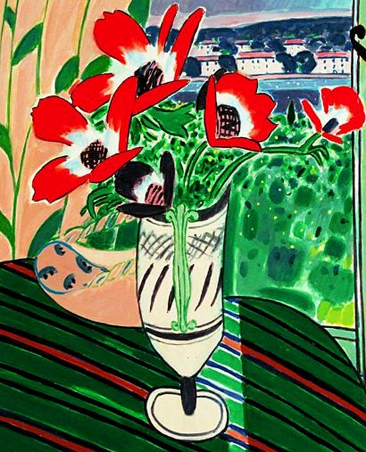 坂口紀良 アネモネのあるコートダジュールの窓辺 | 絵画など美術品の