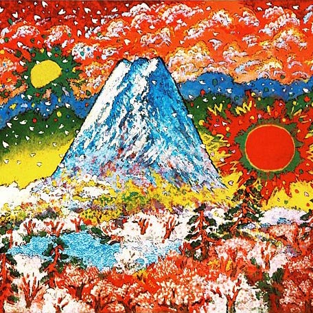 絹谷幸二、日月松桜富嶽、希少な額装用画集より、新品高級額装付、状態良好 絹谷幸二 日月松桜富嶽 | 絵画など美術品の販売と買取 | 東京