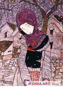 竹久夢二 雪の夜の伝説 | 絵画など美術品の販売と買取 | 東京・銀座 おいだ美術