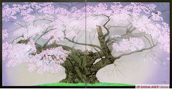 Nakajima Chinami Cherry blossom (Usuzumi Sakura) – folding screen