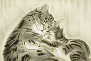 藤田嗣治 親子猫